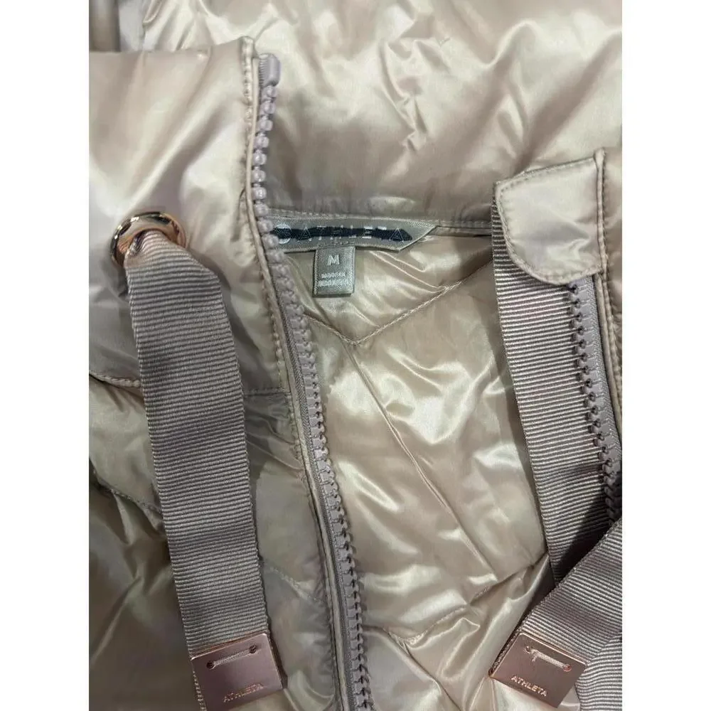 Athleta Women's Goose Down Puffer Vest in Beige, Size M - Picture 3 of 5